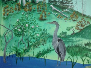 wetlands-mural-fort-dudak-flower-pine-tree-heron-image